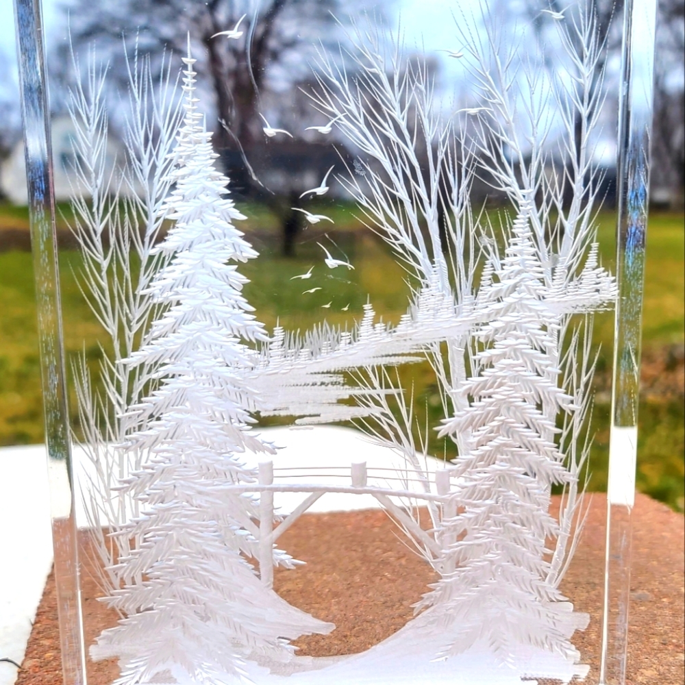 Elegant Lucite Sculpture By Frank J. Albrecht